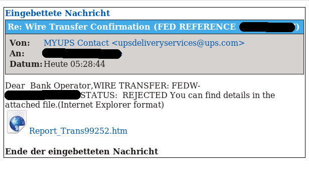 Re: Wire Transfer Confirmation (FED REFERENCE xxxxx)