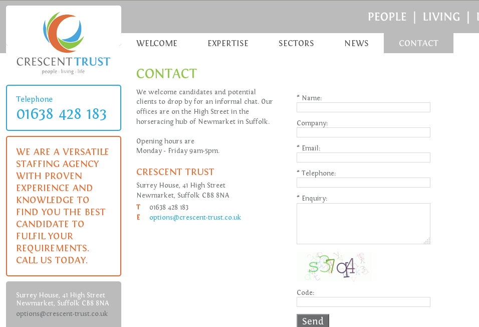 Screen Shot der gefälschten Kontaktseite