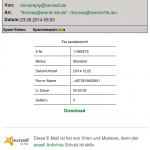Angeblicher Fax- Sendebericht (Screenshot)