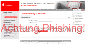 Sparkasse Phishing mit Login -eite
